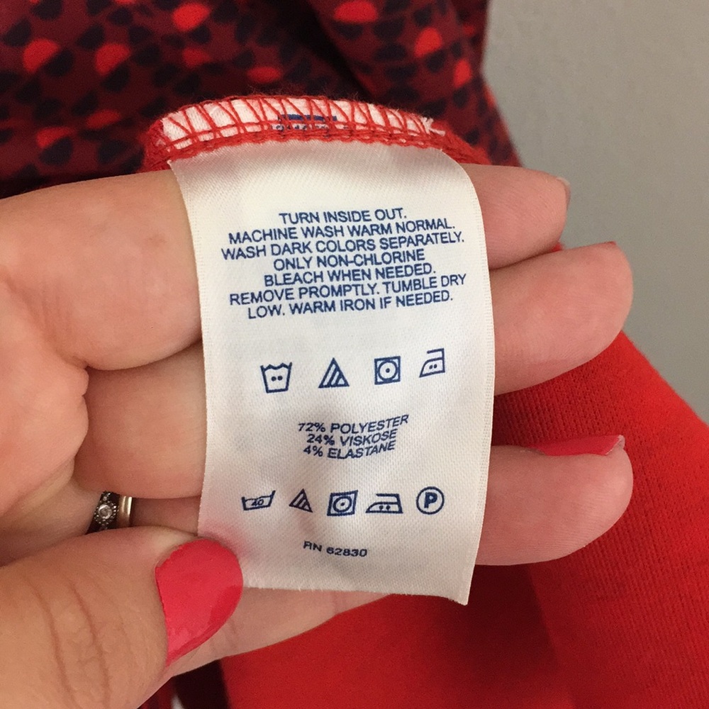 Red patterned Land’s End dress M 10-12 - Picture 5 of 5
